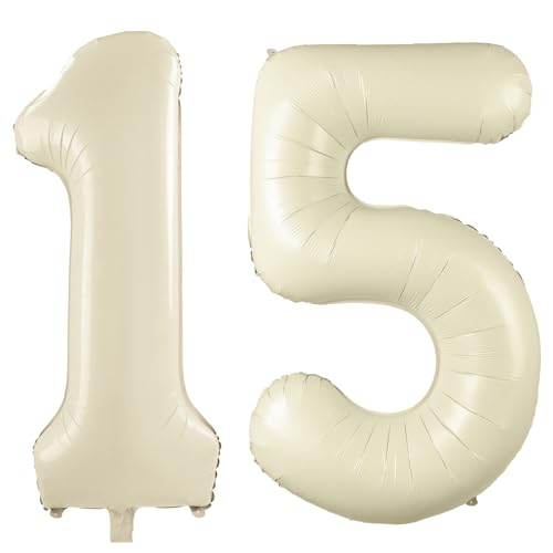 40 Zoll Creme Weiß Luftballon Zahlen 15 Creme Weiß Ballon 15. Geburtstag Deko Beige Folienballon Zahl 15 Riesenzahl Ballon 15 Party Hochzeit Kindergeburtstag Geburtstag Nummer 15/51 40 Zoll Creme Weiß Luftballon Zahlen 15 Creme Weiß Ballon 15. Geburtstag Deko Beige Folienballon Zahl 15 Riesenzahl Ballon 15 Party Hochzeit Kindergeburtstag Geburtstag Nummer 15/51 von CHANGZHONG
