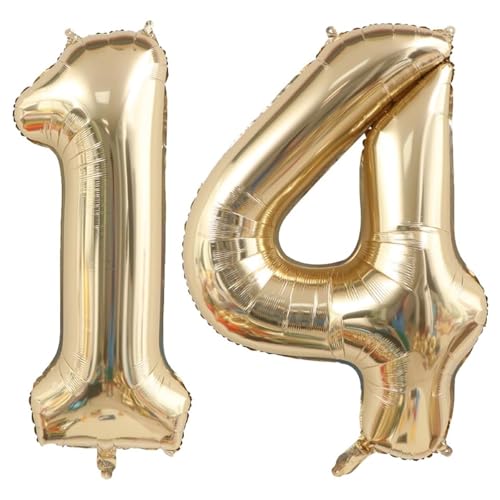 40 Zoll Gold Luftballon Zahlen 14 Champagner Gold Ballon 14. Geburtstag Deko Hell gold Folienballon Zahl 14 Riesenzahl Ballon 14 Party Hochzeit Kindergeburtstag Geburtstag Nummer 14 40 Zoll Gold Luftballon Zahlen 14 Champagner Gold Ballon 14. Geburtstag Deko Hell gold Folienballon Zahl 14 Riesenzahl Ballon 14 Party Hochzeit Kindergeburtstag Geburtstag Nummer 14 von CHANGZHONG