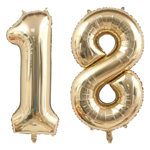 40 Zoll Gold Luftballon Zahlen 18 Champagner Ballon 18. Geburtstag Deko Folienballon Riesenzahl Party Hochzeit Kindergeburtstag Nummer 40 Zoll Gold Luftballon Zahlen 18 Champagner Ballon 18. Geburtstag Deko Folienballon Riesenzahl Party Hochzeit Kindergeburtstag Nummer von CHANGZHONG