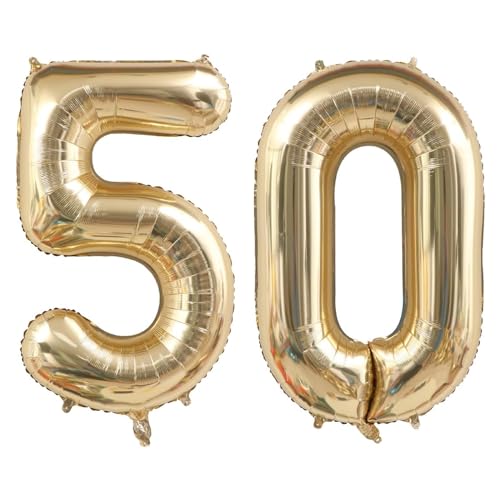 40 Zoll Gold Luftballon Zahlen 50 Champagner Ballon 50. Geburtstag Deko Folienballon Riesenzahl Party Hochzeit Kindergeburtstag Nummer von CHANGZHONG