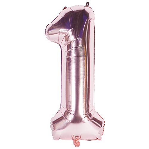 40 Zoll Riese Helium Folienballon 0 to 9 Roségold Ballon Geburtstag Hochzeitsfeier Digitale Dekorationen Nummer 1 von CHANGZHONG