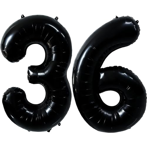 40 Zoll Schwarz Luftballon Zahlen 36 Schwarz Ballon 36. Geburtstag Deko Zahlenballons 36 Riesen Helium Luftballon 63 Party Dekoration Hochzeit Geburtstag Nummer 36/63 von CHANGZHONG