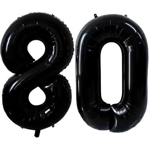 40 Zoll Schwarz Luftballon Zahlen 80 Schwarz Ballon 80. Geburtstag Deko Zahlenballons 80 Riesen Helium Luftballon 80 Party Dekoration Hochzeit Geburtstag Nummer 80 von CHANGZHONG