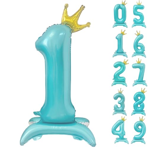 42 Zoll Blau Zahl Ballon Stehende Zahl 1 Luftballon mit Krone Hellblau Krone Ballon Zahlen 0-9 Groß Helium Ballons für Geburtstag Party Dekorationen Hochzeit Deko 42 Zoll Blau Zahl Ballon Stehende Zahl 1 Luftballon mit Krone Hellblau Krone Ballon Zahlen 0-9 Groß Helium Ballons für Geburtstag Party Dekorationen Hochzeit Deko von CHANGZHONG