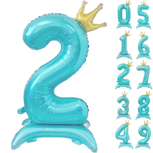 42 Zoll Blau Zahl Ballon Stehende Zahl 2 Luftballon mit Krone Hellblau Krone Ballon Zahlen 0-9 Groß Helium Ballons für Geburtstag Party Dekorationen Hochzeit Deko 42 Zoll Blau Zahl Ballon Stehende Zahl 2 Luftballon mit Krone Hellblau Krone Ballon Zahlen 0-9 Groß Helium Ballons für Geburtstag Party Dekorationen Hochzeit Deko von CHANGZHONG