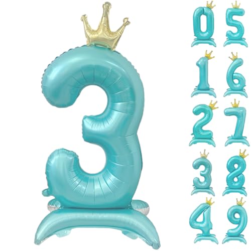 42 Zoll Blau Zahl Ballon Stehende Zahl 3 Luftballon mit Krone Hellblau Krone Ballon Zahlen 0-9 Groß Helium Ballons für Geburtstag Party Dekorationen Hochzeit Deko 42 Zoll Blau Zahl Ballon Stehende Zahl 3 Luftballon mit Krone Hellblau Krone Ballon Zahlen 0-9 Groß Helium Ballons für Geburtstag Party Dekorationen Hochzeit Deko von CHANGZHONG