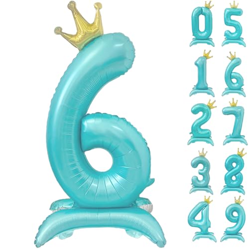 42 Zoll Blau Zahl Ballon Stehende Zahl 6 Luftballon mit Krone Hellblau Krone Ballon Zahlen 0-9 Groß Helium Ballons für Geburtstag Party Dekorationen Hochzeit Deko 42 Zoll Blau Zahl Ballon Stehende Zahl 6 Luftballon mit Krone Hellblau Krone Ballon Zahlen 0-9 Groß Helium Ballons für Geburtstag Party Dekorationen Hochzeit Deko von CHANGZHONG