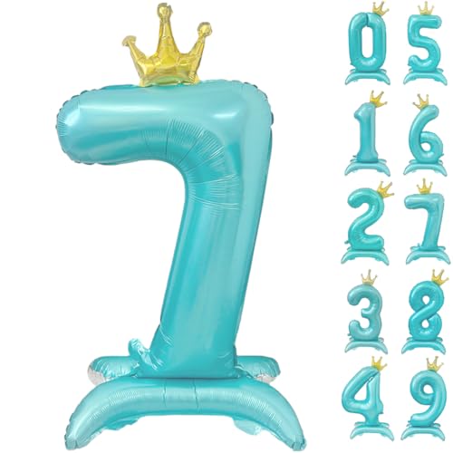 42 Zoll Blau Zahl Ballon Stehende Zahl 7 Luftballon mit Krone Hellblau Krone Ballon Zahlen 0-9 Groß Helium Ballons für Geburtstag Party Dekorationen Hochzeit Deko 42 Zoll Blau Zahl Ballon Stehende Zahl 7 Luftballon mit Krone Hellblau Krone Ballon Zahlen 0-9 Groß Helium Ballons für Geburtstag Party Dekorationen Hochzeit Deko von CHANGZHONG