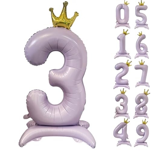 42 Zoll Lila Zahl Ballon Stehende Zahl 3 Luftballon mit Krone Hell Lila Krone Ballon Zahlen 0-9 Groß Helium Ballons für Geburtstag Party Dekorationen Hochzeit Deko 42 Zoll Lila Zahl Ballon Stehende Zahl 3 Luftballon mit Krone Hell Lila Krone Ballon Zahlen 0-9 Groß Helium Ballons für Geburtstag Party Dekorationen Hochzeit Deko von CHANGZHONG