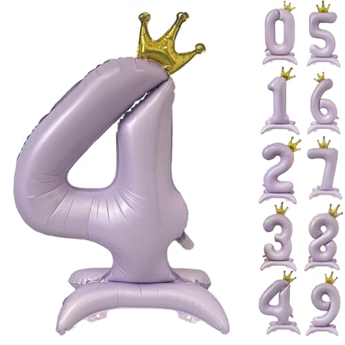 42 Zoll Lila Zahl Ballon Stehende Zahl 4 Luftballon mit Krone Hell Lila Krone Ballon Zahlen 0-9 Groß Helium Ballons für Geburtstag Party Dekorationen Hochzeit Deko 42 Zoll Lila Zahl Ballon Stehende Zahl 4 Luftballon mit Krone Hell Lila Krone Ballon Zahlen 0-9 Groß Helium Ballons für Geburtstag Party Dekorationen Hochzeit Deko von CHANGZHONG