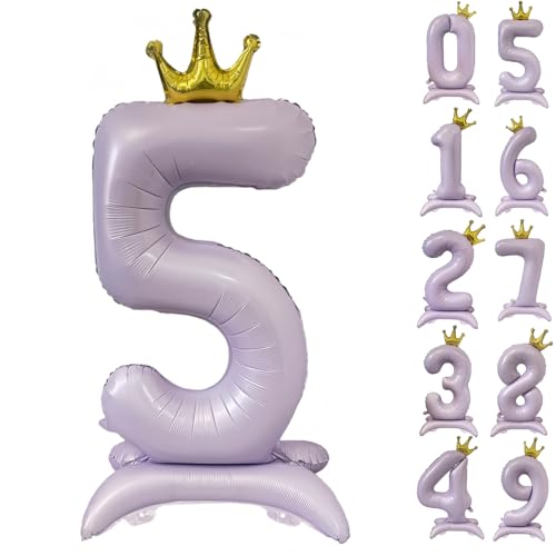 42 Zoll Lila Zahl Ballon Stehende Zahl 5 Luftballon mit Krone Hell Lila Krone Ballon Zahlen 0-9 Groß Helium Ballons für Geburtstag Party Dekorationen Hochzeit Deko 42 Zoll Lila Zahl Ballon Stehende Zahl 5 Luftballon mit Krone Hell Lila Krone Ballon Zahlen 0-9 Groß Helium Ballons für Geburtstag Party Dekorationen Hochzeit Deko von CHANGZHONG