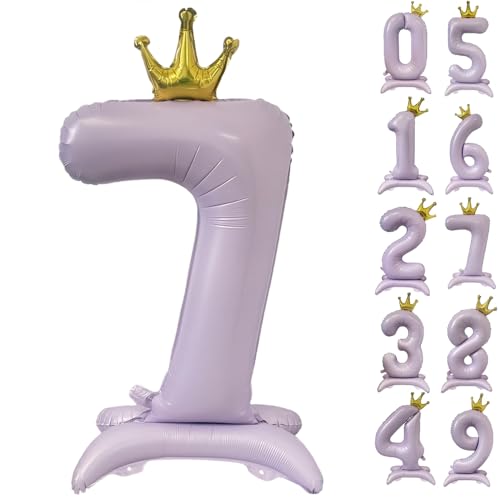 42 Zoll Lila Zahl Ballon Stehende Zahl 7 Luftballon mit Krone Hell Lila Krone Ballon Zahlen 0-9 Groß Helium Ballons für Geburtstag Party Dekorationen Hochzeit Deko 42 Zoll Lila Zahl Ballon Stehende Zahl 7 Luftballon mit Krone Hell Lila Krone Ballon Zahlen 0-9 Groß Helium Ballons für Geburtstag Party Dekorationen Hochzeit Deko von CHANGZHONG