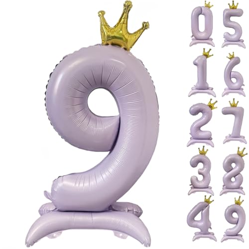 42 Zoll Lila Zahl Ballon Stehende Zahl 9 Luftballon mit Krone Hell Lila Krone Ballon Zahlen 0-9 Groß Helium Ballons für Geburtstag Party Dekorationen Hochzeit Deko 42 Zoll Lila Zahl Ballon Stehende Zahl 9 Luftballon mit Krone Hell Lila Krone Ballon Zahlen 0-9 Groß Helium Ballons für Geburtstag Party Dekorationen Hochzeit Deko von CHANGZHONG