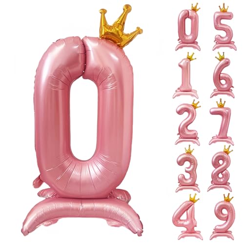 42 Zoll Rosa Zahl Ballon Stehende Zahl 0 Luftballon mit Krone Rosa Krone Ballon Zahlen 0-9 Groß Helium Ballons für Geburtstag Party Dekorationen Hochzeit Deko 42 Zoll Rosa Zahl Ballon Stehende Zahl 0 Luftballon mit Krone Rosa Krone Ballon Zahlen 0-9 Groß Helium Ballons für Geburtstag Party Dekorationen Hochzeit Deko von CHANGZHONG