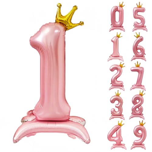 42 Zoll Rosa Zahl Ballon Stehende Zahl 1 Luftballon mit Krone Rosa Krone Ballon Zahlen 0-9 Groß Helium Ballons für Geburtstag Party Dekorationen Hochzeit Deko 42 Zoll Rosa Zahl Ballon Stehende Zahl 1 Luftballon mit Krone Rosa Krone Ballon Zahlen 0-9 Groß Helium Ballons für Geburtstag Party Dekorationen Hochzeit Deko von CHANGZHONG