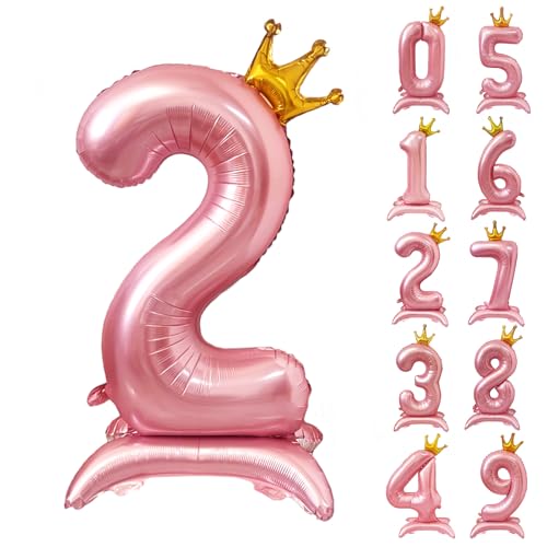 42 Zoll Rosa Zahl Ballon Stehende Zahl 2 Luftballon mit Krone Rosa Krone Ballon Zahlen 0-9 Groß Helium Ballons für Geburtstag Party Dekorationen Hochzeit Deko 42 Zoll Rosa Zahl Ballon Stehende Zahl 2 Luftballon mit Krone Rosa Krone Ballon Zahlen 0-9 Groß Helium Ballons für Geburtstag Party Dekorationen Hochzeit Deko von CHANGZHONG