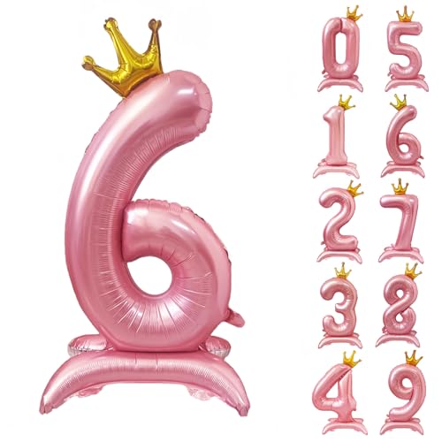 42 Zoll Rosa Zahl Ballon Stehende Zahl 6 Luftballon mit Krone Rosa Krone Ballon Zahlen 0-9 Groß Helium Ballons für Geburtstag Party Dekorationen Hochzeit Deko 42 Zoll Rosa Zahl Ballon Stehende Zahl 6 Luftballon mit Krone Rosa Krone Ballon Zahlen 0-9 Groß Helium Ballons für Geburtstag Party Dekorationen Hochzeit Deko von CHANGZHONG