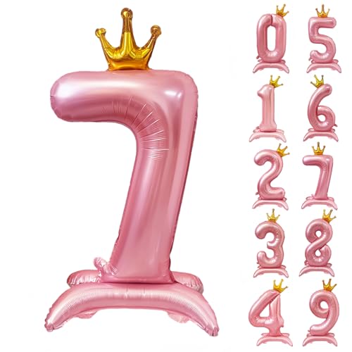 42 Zoll Rosa Zahl Ballon Stehende Zahl 7 Luftballon mit Krone Rosa Krone Ballon Zahlen 0-9 Groß Helium Ballons für Geburtstag Party Dekorationen Hochzeit Deko 42 Zoll Rosa Zahl Ballon Stehende Zahl 7 Luftballon mit Krone Rosa Krone Ballon Zahlen 0-9 Groß Helium Ballons für Geburtstag Party Dekorationen Hochzeit Deko von CHANGZHONG