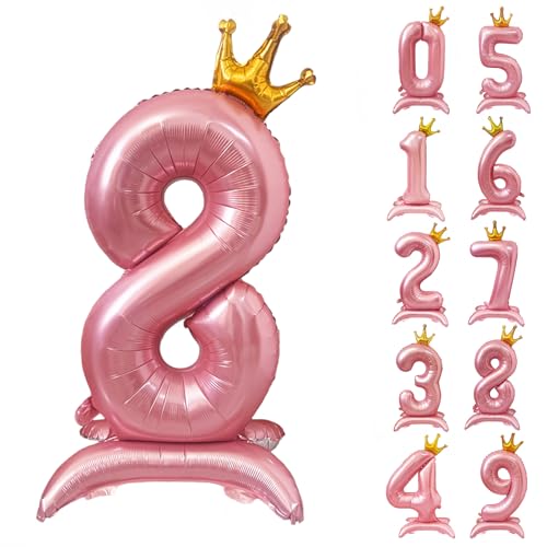 42 Zoll Rosa Zahl Ballon Stehende Zahl 8 Luftballon mit Krone Rosa Krone Ballon Zahlen 0-9 Groß Helium Ballons für Geburtstag Party Dekorationen Hochzeit Deko 42 Zoll Rosa Zahl Ballon Stehende Zahl 8 Luftballon mit Krone Rosa Krone Ballon Zahlen 0-9 Groß Helium Ballons für Geburtstag Party Dekorationen Hochzeit Deko von CHANGZHONG