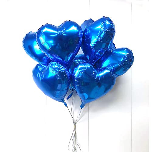 CHANGZHONG 18 Zoll Herzballons Herz Folienballon Folien mylar Heliumballons für Geburtstagsfeier Hochzeit Valentinstag Verlobungsfeier Feiertags Show Dekorationen 6 Stück（Blau） von CHANGZHONG