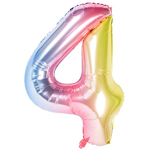 CHANGZHONG Luftballons Regenbogen 40 Zoll 0 to 9 in Regenbogen Nummer Folienballon Helium Zahlenballon Luftballon Riesenzahl Party Hochzeit Kindergeburtstag Geburtstag von CHANGZHONG