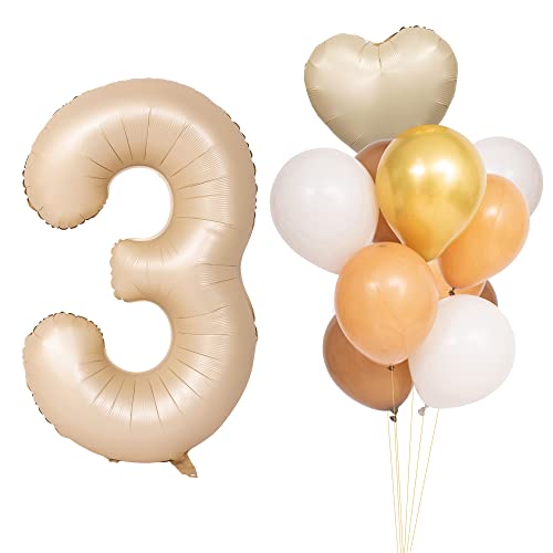 CHANGZHONG Luftballons 3 Geburtstag Karamell Hellbraun Folienballon Zahlenballon 3 mit 8 Latexballons und ein Herzballon Riesenzahl Party Hochzeit Kindergeburtstag Geburtstag CHANGZHONG Luftballons 3 Geburtstag Karamell Hellbraun Folienballon Zahlenballon 3 mit 8 Latexballons und ein Herzballon Riesenzahl Party Hochzeit Kindergeburtstag Geburtstag von CHANGZHONG