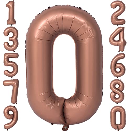 CHANGZHONG 40 Zoll Folienballon 0 Dunkelbraun Kaffee Braun Retro Luftballon Helium Zahlenballon Riesenzahl Party Hochzeit Kindergeburtstag Geburtstag von CHANGZHONG