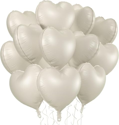 Cremefarbener Herz-Folienballon, 45,7 cm, 20 Stück, beigefarbene herzförmige Folienballons für Valentinstag, Hochzeit, Jahrestag, Herbst, Geburtstag, Babyparty, Erntedankfest, Party-Dekorationen Cremefarbener Herz-Folienballon, 45,7 cm, 20 Stück, beigefarbene herzförmige Folienballons für Valentinstag, Hochzeit, Jahrestag, Herbst, Geburtstag, Babyparty, Erntedankfest, Party-Dekorationen von CHANGZHONG