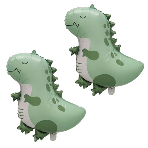 Dino Luftballons Mattes Dinosaurier Ballon 2 Stück Happy Birthday Luftballons Grün Dino Geburtstag Ballons Große Helium Folie Ballon Jungle Geburtstag Tierische Party Deko Jungen Mädchen von CHANGZHONG