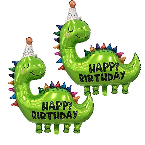 Dinosaurier Luftballons Dino Happy Birthday folienballon Geburtstag Ballons Große Helium Folie Ballon Jungle Geburtstag Deko Jungen(2 Stücke) von CHANGZHONG