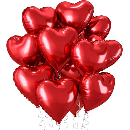 Folienballon in Herzform, Rot, 45,7 cm, 20 Stück, Burgunderrot, Purpurrot, Rubin, herzförmige Folienballons für Valentinstag, Hochzeit, Jahrestag, Geburtstag, Brautparty, Babyparty, Party-Dekorationen Folienballon in Herzform, Rot, 45,7 cm, 20 Stück, Burgunderrot, Purpurrot, Rubin, herzförmige Folienballons für Valentinstag, Hochzeit, Jahrestag, Geburtstag, Brautparty, Babyparty, Party-Dekorationen von CHANGZHONG