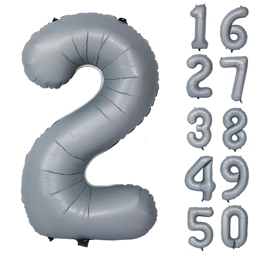 Grau Geburtstag Ballon Zahl 2 Große Graue Ballon Zahlen Luftballons 2 jahre Grau Ballons für Party Deko Hochzeit Valentinstag Einschulung Kindergeburtstag Babyparty Abschluss Dekoration Grau Geburtstag Ballon Zahl 2 Große Graue Ballon Zahlen Luftballons 2 jahre Grau Ballons für Party Deko Hochzeit Valentinstag Einschulung Kindergeburtstag Babyparty Abschluss Dekoration von CHANGZHONG