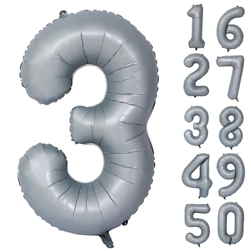 Grau Geburtstag Ballon Zahl 3 Große Graue Ballon Zahlen Luftballons 3 jahre Grau Ballons für Party Deko Hochzeit Valentinstag Einschulung Kindergeburtstag Babyparty Abschluss Dekoration Grau Geburtstag Ballon Zahl 3 Große Graue Ballon Zahlen Luftballons 3 jahre Grau Ballons für Party Deko Hochzeit Valentinstag Einschulung Kindergeburtstag Babyparty Abschluss Dekoration von CHANGZHONG
