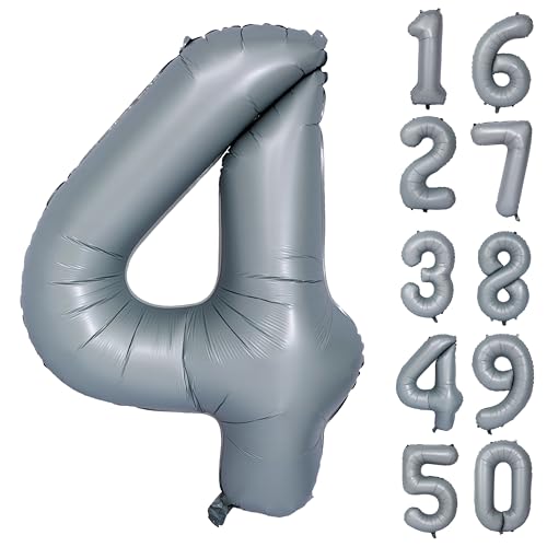 Grau Geburtstag Ballon Zahl 4 Große Graue Ballon Zahlen Luftballons 4 jahre Grau Ballons für Party Deko Hochzeit Valentinstag Einschulung Kindergeburtstag Babyparty Abschluss Dekoration Grau Geburtstag Ballon Zahl 4 Große Graue Ballon Zahlen Luftballons 4 jahre Grau Ballons für Party Deko Hochzeit Valentinstag Einschulung Kindergeburtstag Babyparty Abschluss Dekoration von CHANGZHONG