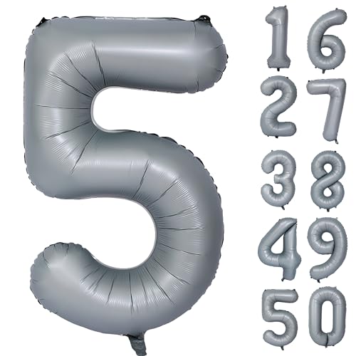 Grau Geburtstag Ballon Zahl 5 Große Graue Ballon Zahlen Luftballons 5 jahre Grau Ballons für Party Deko Hochzeit Valentinstag Einschulung Kindergeburtstag Babyparty Abschluss Dekoration Grau Geburtstag Ballon Zahl 5 Große Graue Ballon Zahlen Luftballons 5 jahre Grau Ballons für Party Deko Hochzeit Valentinstag Einschulung Kindergeburtstag Babyparty Abschluss Dekoration von CHANGZHONG