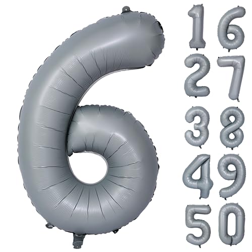 Grau Geburtstag Ballon Zahl 6 Große Graue Ballon Zahlen Luftballons 6 jahre Grau Ballons für Party Deko Hochzeit Valentinstag Einschulung Kindergeburtstag Babyparty Abschluss Dekoration Grau Geburtstag Ballon Zahl 6 Große Graue Ballon Zahlen Luftballons 6 jahre Grau Ballons für Party Deko Hochzeit Valentinstag Einschulung Kindergeburtstag Babyparty Abschluss Dekoration von CHANGZHONG