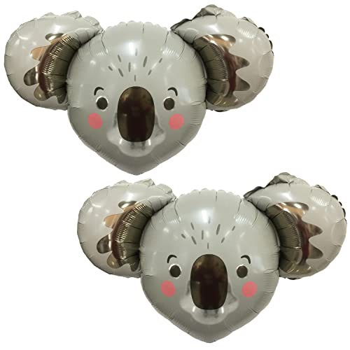 CHANGZHONG Koala-Ballons, Koala-Bär-Folie, Geburtstagsballons, Dschungel-Thema, Luftballons, Kindergeburtstag, Partyzubehör, Babyparty, Party-Dekoration, Braun, 2 Stück (braun) von CHANGZHONG