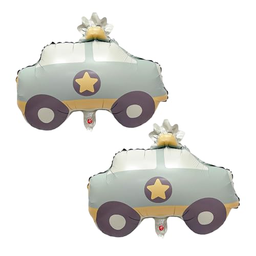 Luftballons Auto 2 Stück Mattes Auto Ballon Polizeiauto Ballons Große Schöne Karikatur Dekor Kindergeburtstag Geburtstag Party Dekoration für Jungen Mädchen Geburtstagsdeko von CHANGZHONG