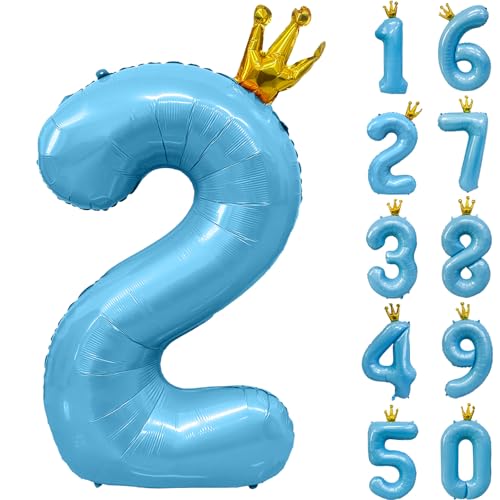 Zahlen 2 Luftballon 40 Zoll Blau Zahl Ballons mit Krone Zahlenballons mit Krone Blau Krone Ballon Zahlen 0-9 für Geburtstag Party Dekorationen Mädchen Jungen Geburtstag Dekor Zahlen 2 Luftballon 40 Zoll Blau Zahl Ballons mit Krone Zahlenballons mit Krone Blau Krone Ballon Zahlen 0-9 für Geburtstag Party Dekorationen Mädchen Jungen Geburtstag Dekor von CHANGZHONG