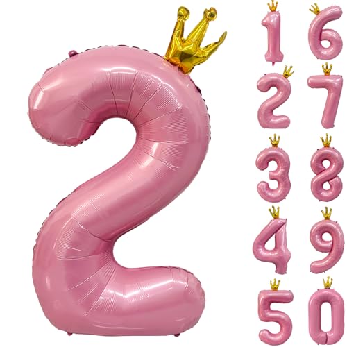Zahlen 2 Luftballon 40 Zoll Rosa Zahl Ballons mit Krone Zahlenballons mit Krone Rosa Krone Ballon Zahlen 0-9 für Geburtstag Party Dekorationen Mädchen Geburtstag Dekor Zahlen 2 Luftballon 40 Zoll Rosa Zahl Ballons mit Krone Zahlenballons mit Krone Rosa Krone Ballon Zahlen 0-9 für Geburtstag Party Dekorationen Mädchen Geburtstag Dekor von CHANGZHONG