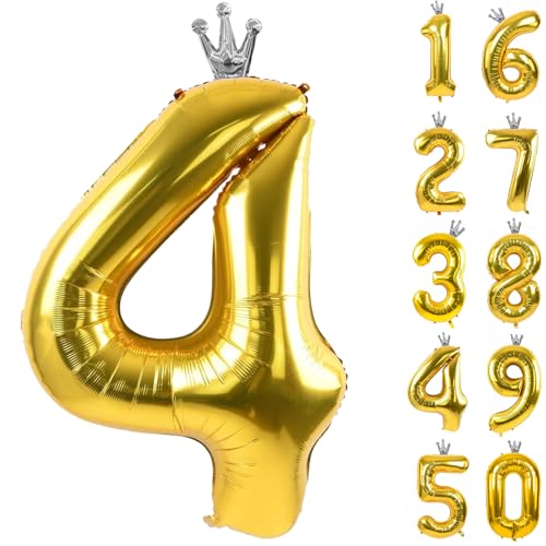 Zahlen 4 Luftballon 40 Zoll Gold Zahl Ballons mit Krone Zahlenballons mit Krone Rosa Gold Ballon Zahlen 0-9 für Geburtstag Party Dekorationen Mädchen Geburtstag Dekor Zahlen 4 Luftballon 40 Zoll Gold Zahl Ballons mit Krone Zahlenballons mit Krone Rosa Gold Ballon Zahlen 0-9 für Geburtstag Party Dekorationen Mädchen Geburtstag Dekor von CHANGZHONG