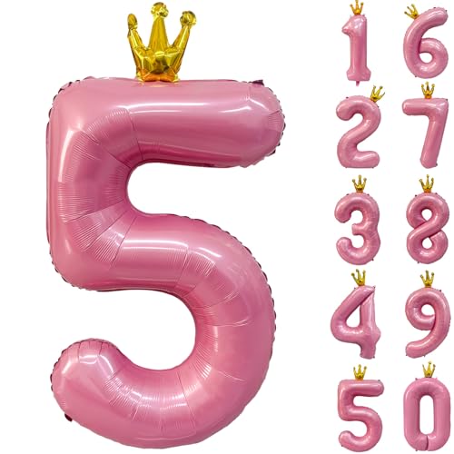 Zahlen 5 Luftballon 40 Zoll Rosa Zahl Ballons mit Krone Zahlenballons mit Krone Rosa Krone Ballon Zahlen 0-9 für Geburtstag Party Dekorationen Mädchen Geburtstag Dekor Zahlen 5 Luftballon 40 Zoll Rosa Zahl Ballons mit Krone Zahlenballons mit Krone Rosa Krone Ballon Zahlen 0-9 für Geburtstag Party Dekorationen Mädchen Geburtstag Dekor von CHANGZHONG