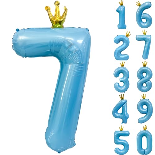 Zahlen 7 Luftballon 40 Zoll Blau Zahl Ballons mit Krone Zahlenballons mit Krone Blau Krone Ballon Zahlen 0-9 für Geburtstag Party Dekorationen Mädchen Jungen Geburtstag Dekor Zahlen 7 Luftballon 40 Zoll Blau Zahl Ballons mit Krone Zahlenballons mit Krone Blau Krone Ballon Zahlen 0-9 für Geburtstag Party Dekorationen Mädchen Jungen Geburtstag Dekor von CHANGZHONG