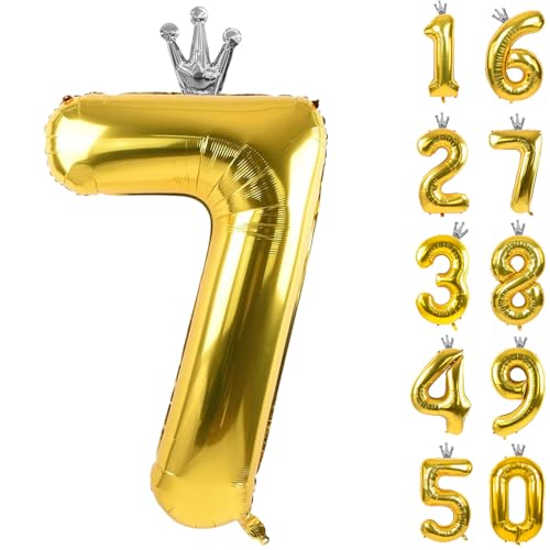 Zahlen 7 Luftballon 40 Zoll Gold Zahl Ballons mit Krone Zahlenballons mit Krone Gold Krone Ballon Zahlen 0-9 für Geburtstag Party Dekorationen Mädchen Geburtstag Dekor Zahlen 7 Luftballon 40 Zoll Gold Zahl Ballons mit Krone Zahlenballons mit Krone Gold Krone Ballon Zahlen 0-9 für Geburtstag Party Dekorationen Mädchen Geburtstag Dekor von CHANGZHONG
