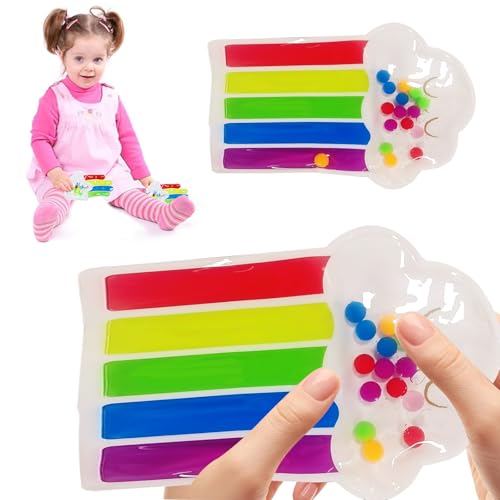 Fidget Toys Farbsortierspielzeug Anti Stress Spielzeug Sensorisches Spielzeug Adhs Autismus Anti Stress GelgefüLlte Spielzeuge für Kinder Squeezable Spiel Adhs und Autismus (Wolken) von CHAOTEMAI