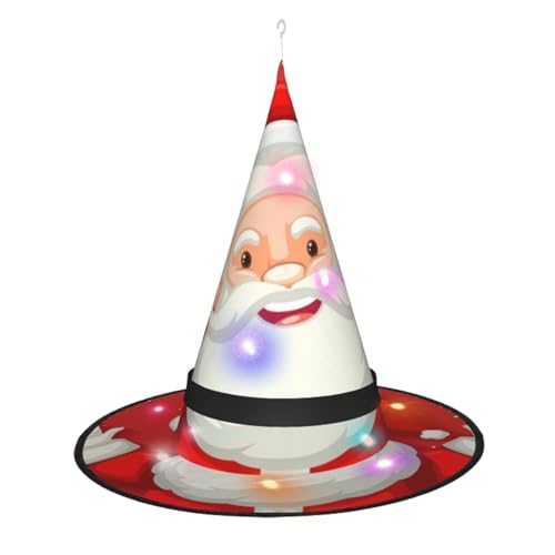 CHARMERM Frohe Weihnachten,Halloween Hexenhüte mit LED-Lichtern Leuchtender Hexenhut für Frauen von CHARMERM
