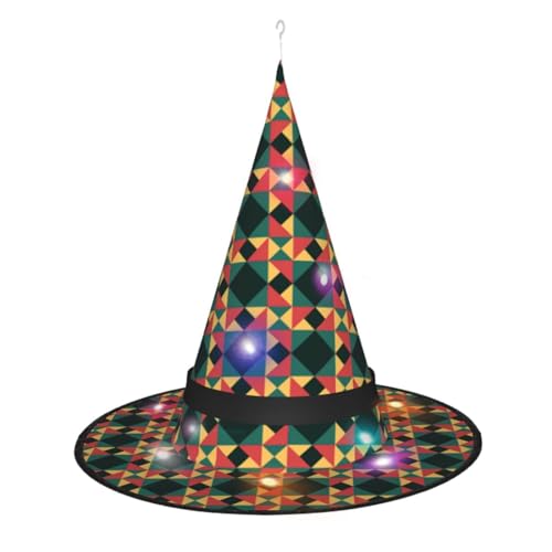 CHARMERM Geometriske Hexenhut LED Halloween Damen Hexenhut Glühend von CHARMERM
