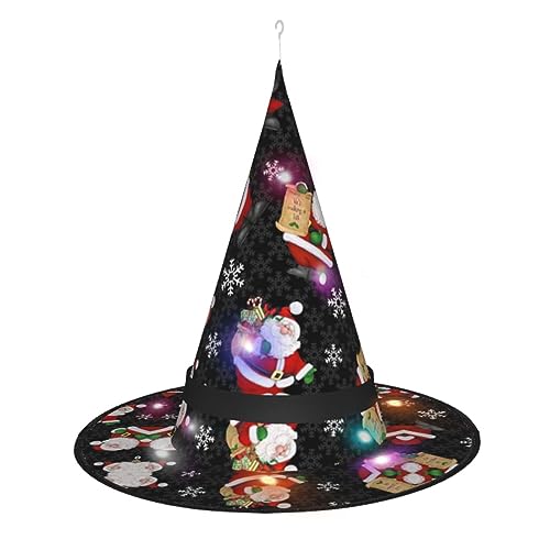 CHARMERM Hexenhüte Frohe Weihnachten mit LED-Lichtern für Frauen Leuchtende Hexenhut von CHARMERM
