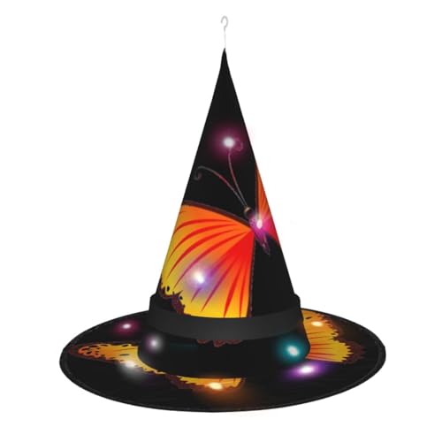 CHARMERM Niedliche Halloween-Hexenhüte in Schmetterlingsform mit LED-Lichtern, beleuchteter Hexenhut für Damen CHARMERM Niedliche Halloween-Hexenhüte in Schmetterlingsform mit LED-Lichtern, beleuchteter Hexenhut für Damen von CHARMERM