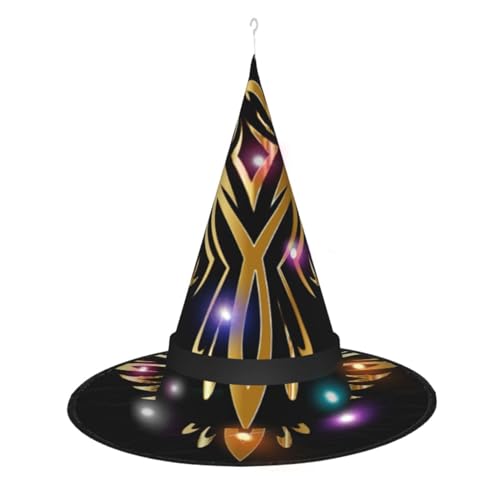 CHARMERM Phoenix Halloween-Hexenhüte mit LED-Lichtern, Hexenhut für Damen von CHARMERM